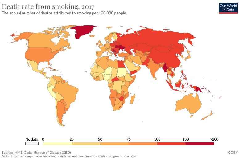 Smoking global deaths